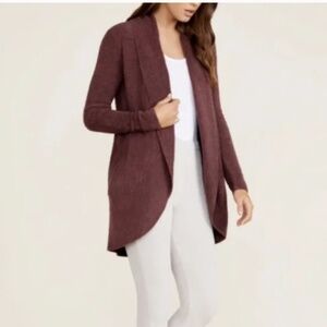 Barefoot Dreams Cozychic Lite Open Cardigan Sweater - Burgandy - Size L/XL